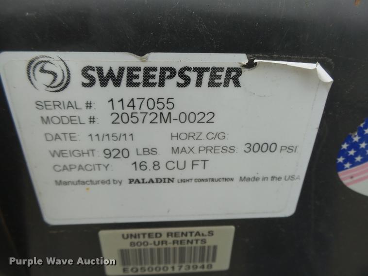 image for item DA7414 2011 Sweepster 20572M-0022 skid steer broom