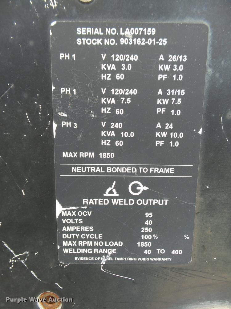 image for item DA7423 Miller Big Blue 251D DC arc welder/generator