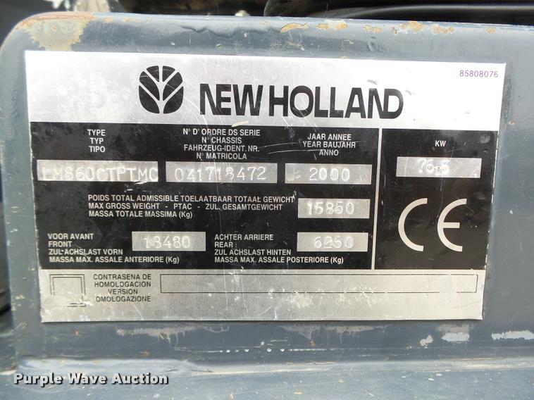 image for item DA7436 2000 New Holland LM860 telehandler