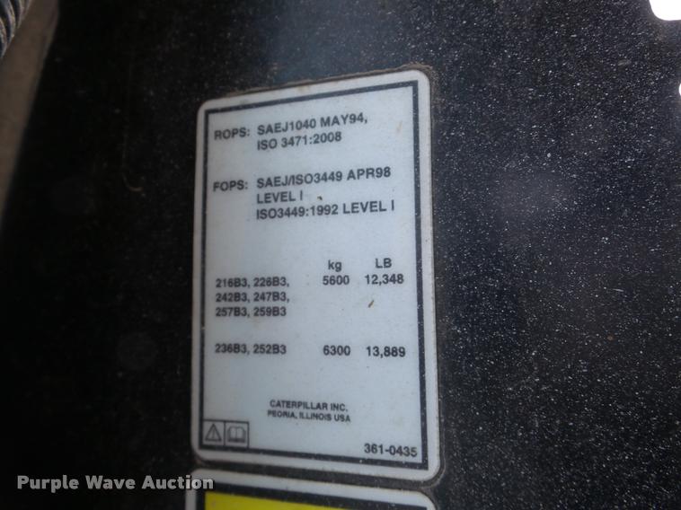 image for item DA7450 2010 Caterpillar 257B skid steer