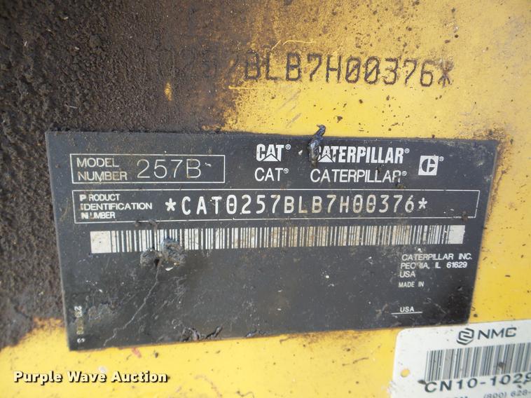 image for item DA7450 2010 Caterpillar 257B skid steer