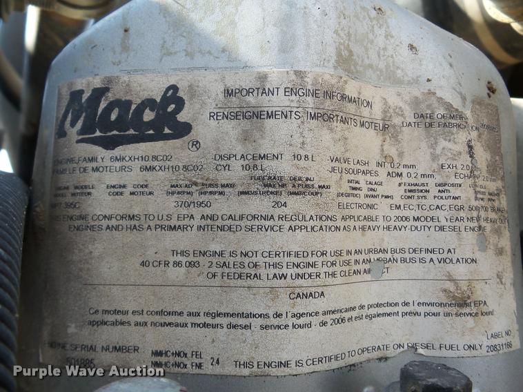 image for item DA7453 2007 Mack CTP713 dump truck