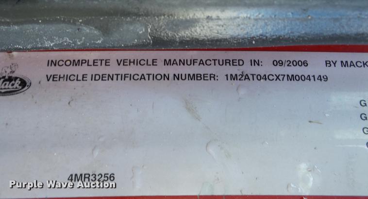 image for item DA7453 2007 Mack CTP713 dump truck