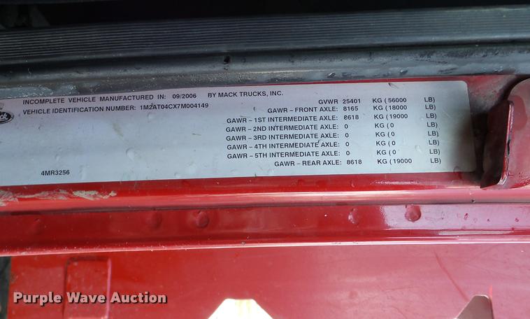 image for item DA7453 2007 Mack CTP713 dump truck