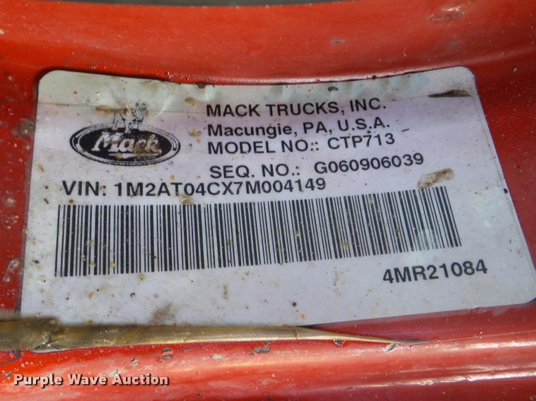 image for item DA7453 2007 Mack CTP713 dump truck
