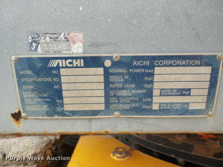 image for item DA7454 Aichi ISR602 boom lift