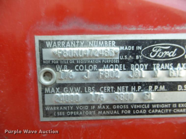 image for item DA7680 1964 Ford F800 dump truck