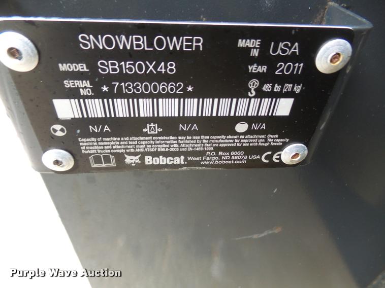 image for item DB0657 2011 Bobcat SB150 snow blower