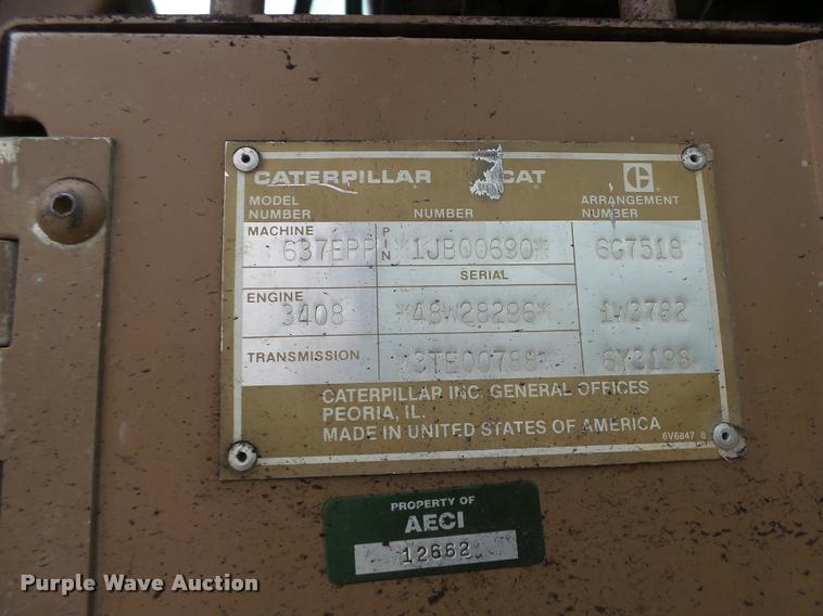 image for item DB1267 1989 Caterpillar 637E scraper