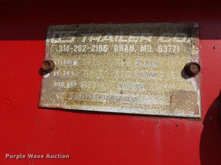 image for item DB1283 1991 CPS bottom dump trailer