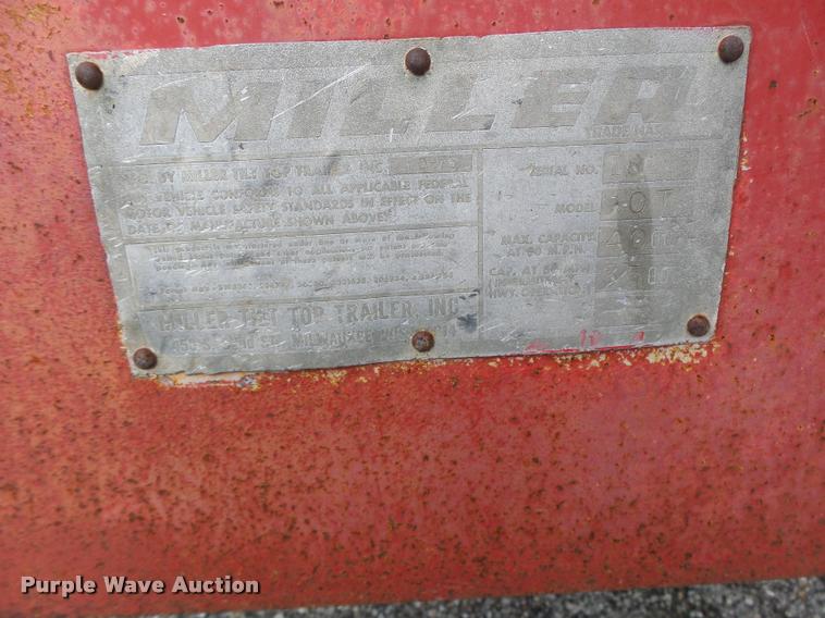 image for item DB1286 1975 Miller tilt deck equipment trailer