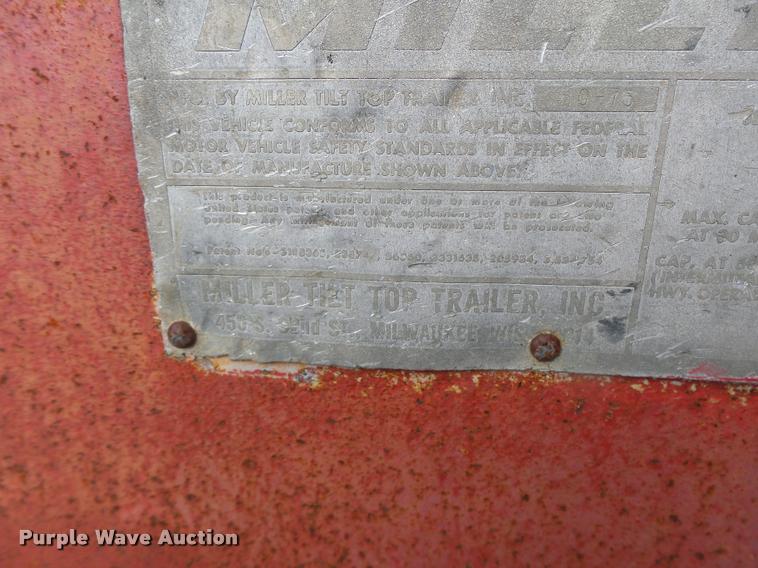 image for item DB1286 1975 Miller tilt deck equipment trailer