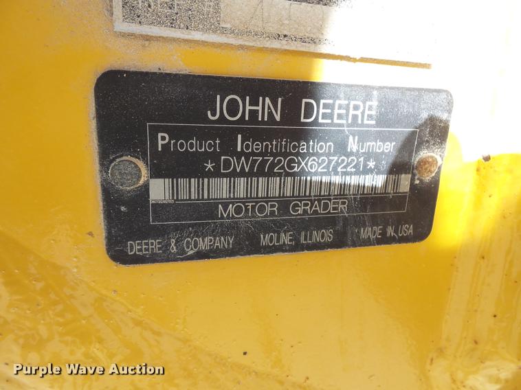 image for item DB1500 2010 John Deere 772G motor grader