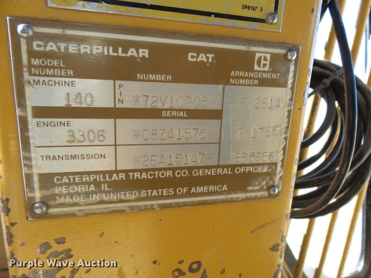 image for item DB1921 1987 Caterpillar 140G motor grader