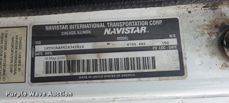 image for item DB3836 2001 International 4700 dump truck