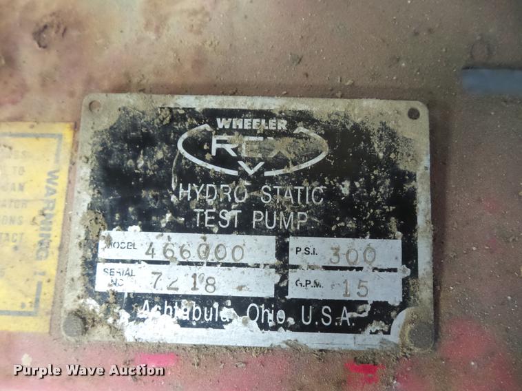 image for item J1585 Wheeler Rex 466000 hydrostatic test pump