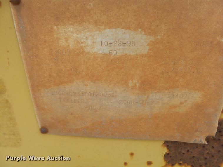 image for item K3103 1996 Load King 2060 bottom dump trailer