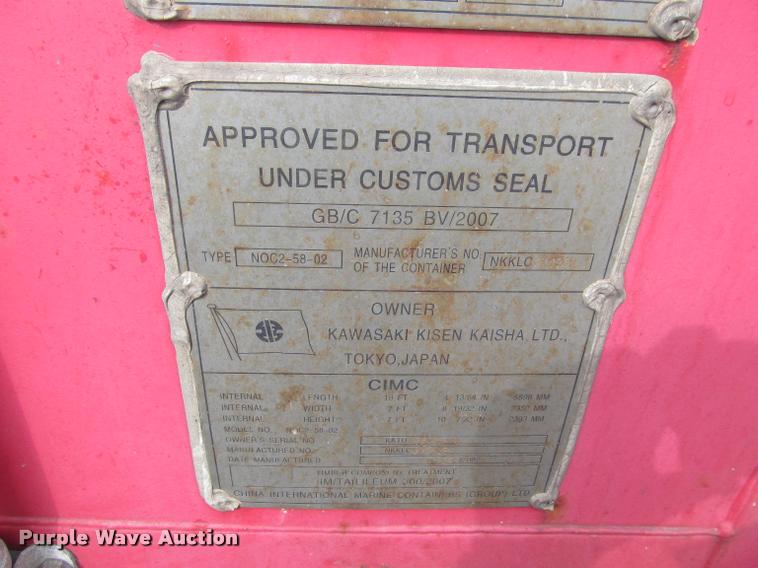 image for item K4989 2007 K-Line container