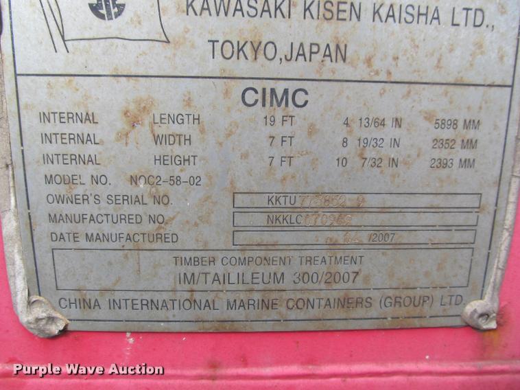 image for item K4989 2007 K-Line container