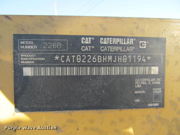 image for item K4997 2004 Caterpillar 226B skid steer