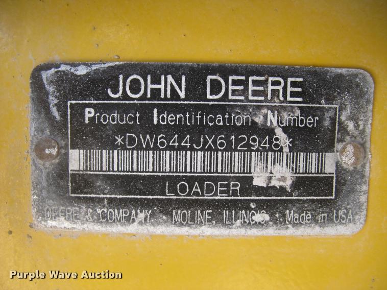 image for item L3976 2007 John Deere 644J wheel loader