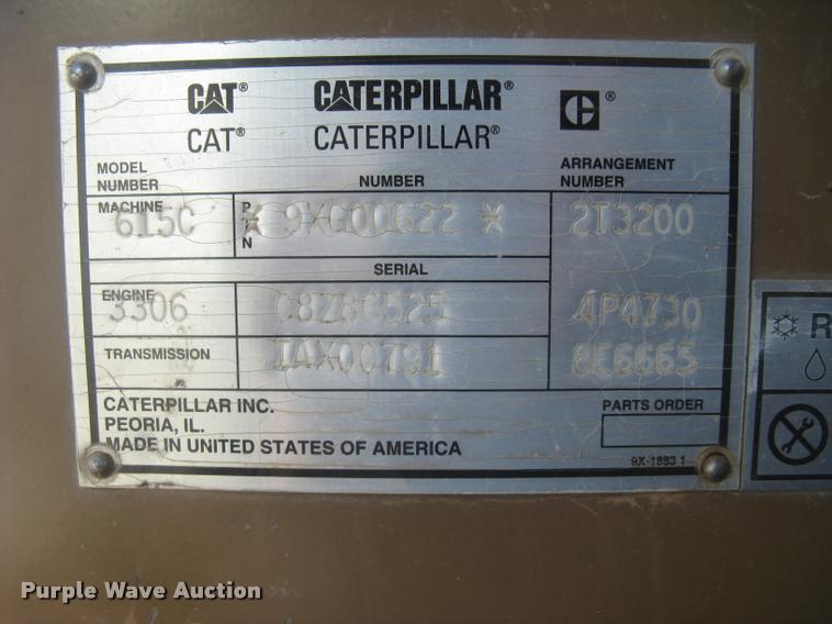 image for item L3977 1995 Caterpillar 615C Series II elevating scraper