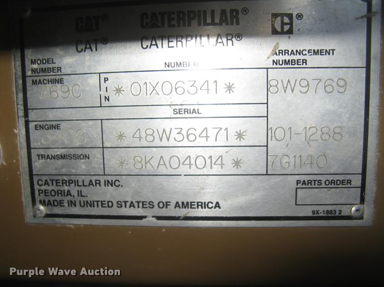 image for item L3979 1994 Caterpillar 769C haul truck