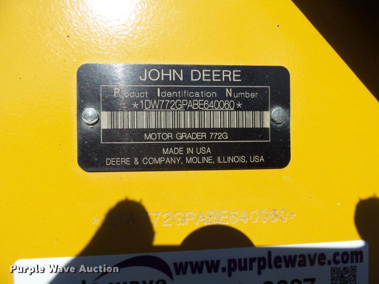 image for item AL9027 2012 John Deere 772GP motor grader