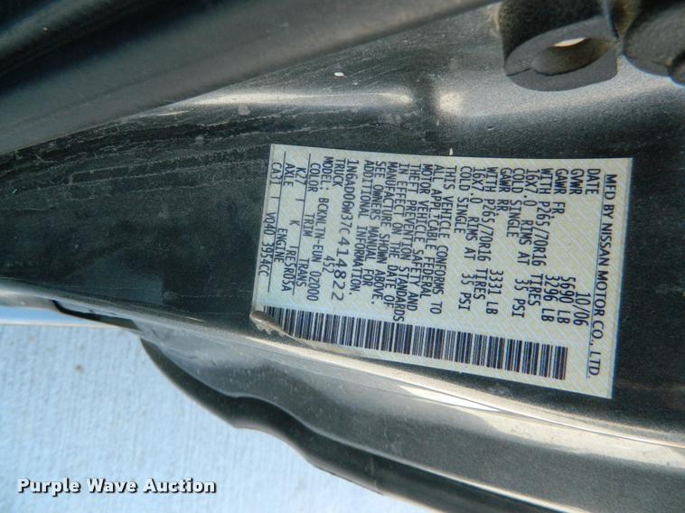 image for item BK9277 2007 Nissan Frontier King Cab pickup truck