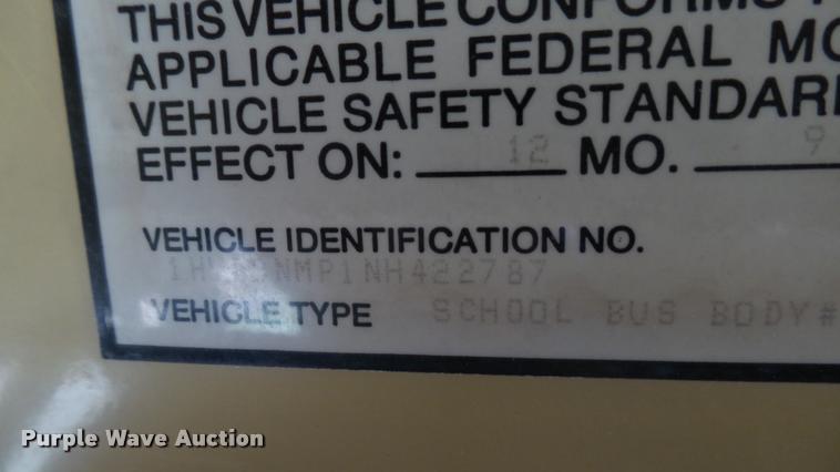 image for item DA0417 1992 International 3800 school bus