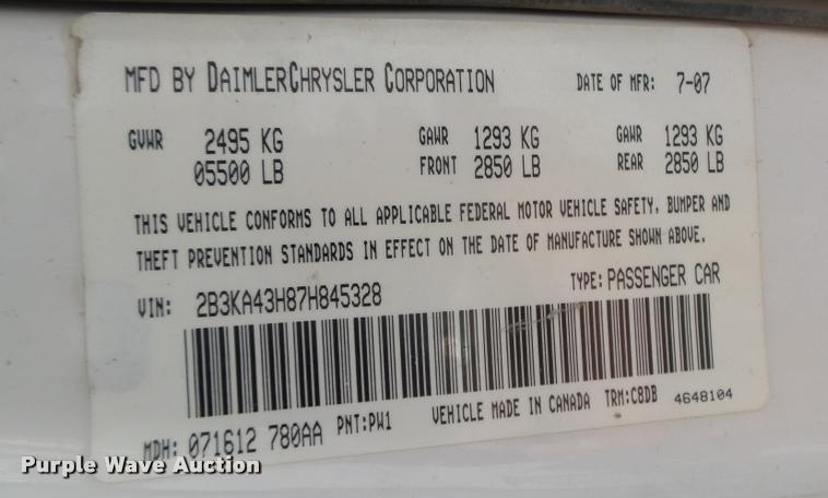 image for item DA0571 2007 Dodge Charger