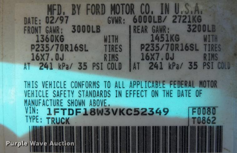image for item DA2589 1997 Ford F150 pickup truck