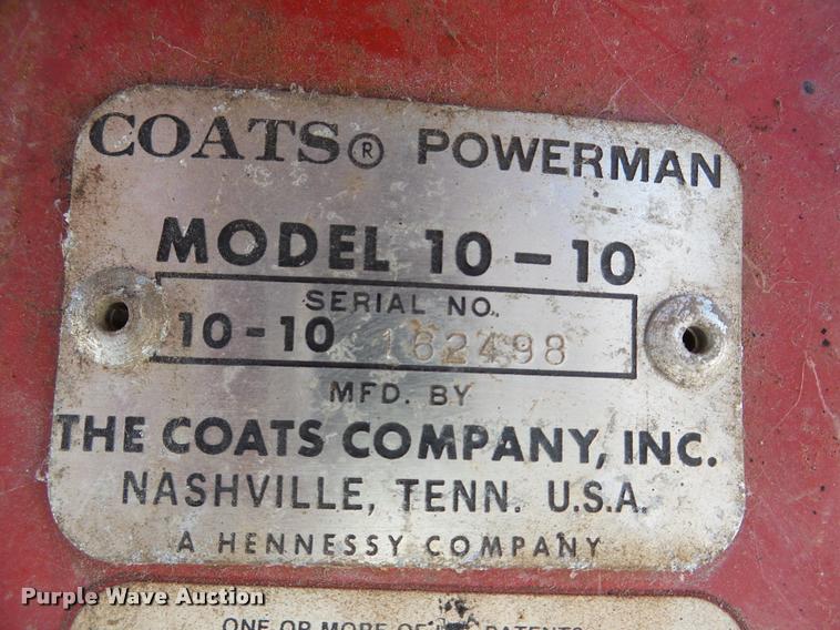 image for item DA7387 Coats 10-10 tire machine