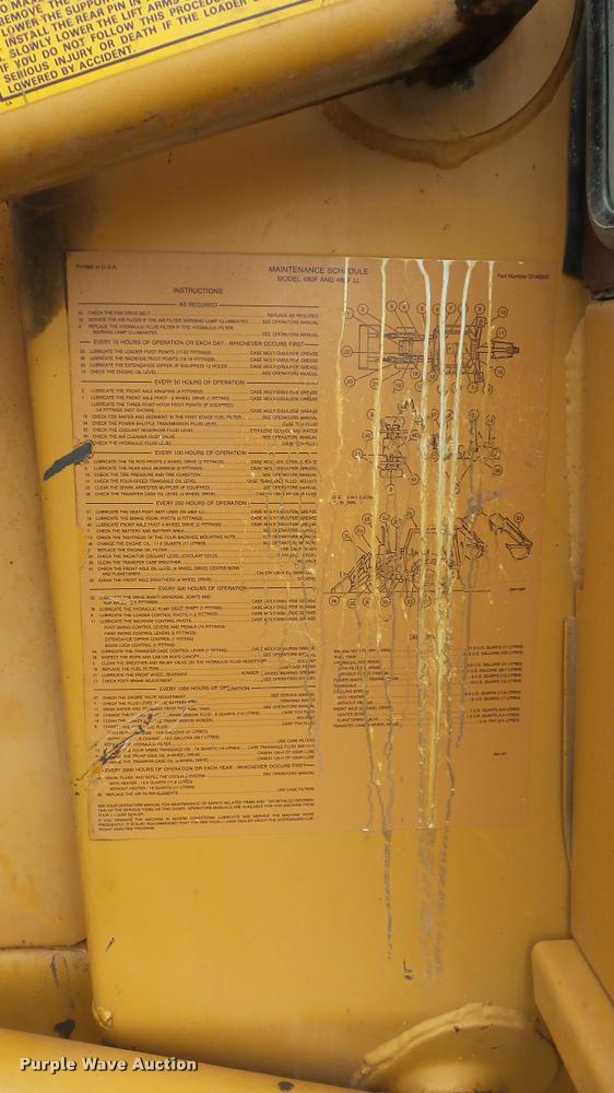 image for item DB3765 1990 Case 480F Construction King backhoe