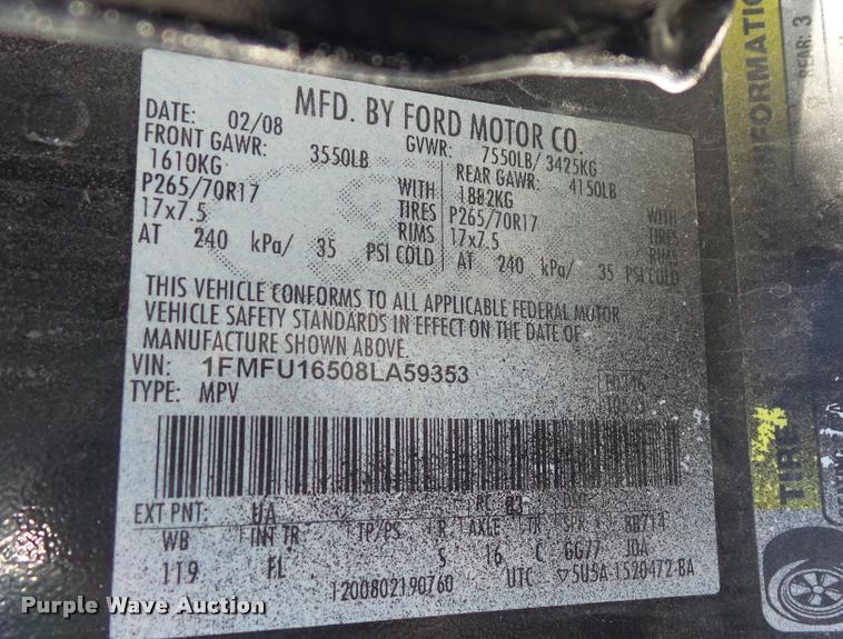 image for item DB3815 2008 Ford Expedition XLT SUV