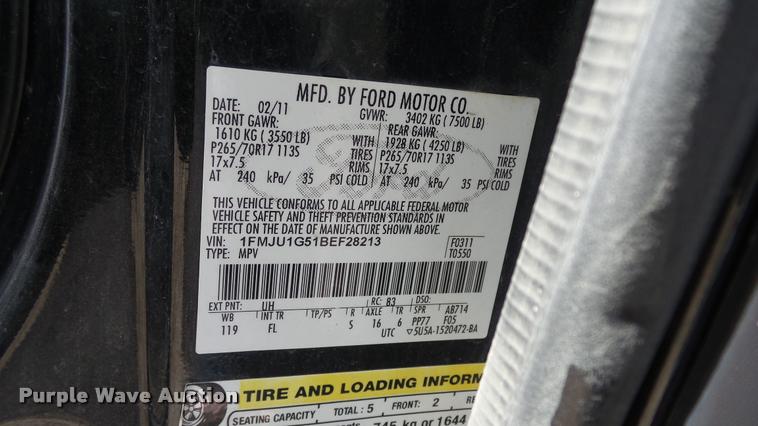 image for item DB3816 2011 Ford Expedition SUV