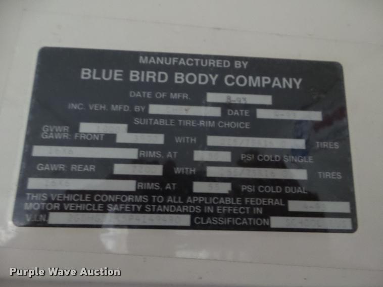 image for item DB5007 1993 Chevrolet G30 school bus