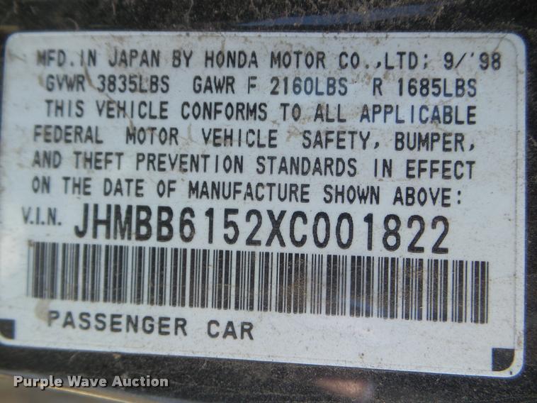 image for item DB5015 1999 Honda Prelude