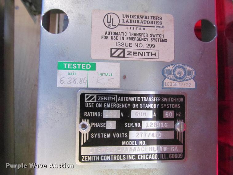 image for item DT9243 (2) Zenith automatic transfer switches