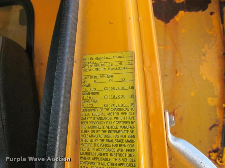 image for item K4974 2002 International F2554 dump truck