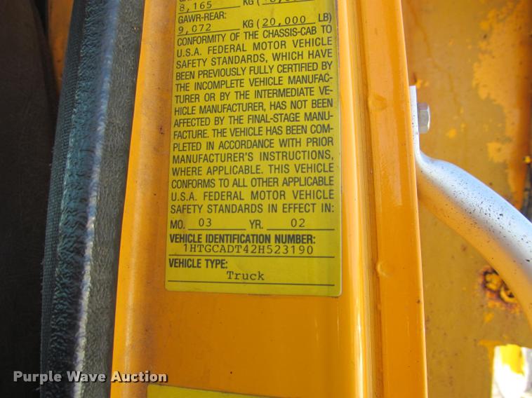 image for item K4974 2002 International F2554 dump truck