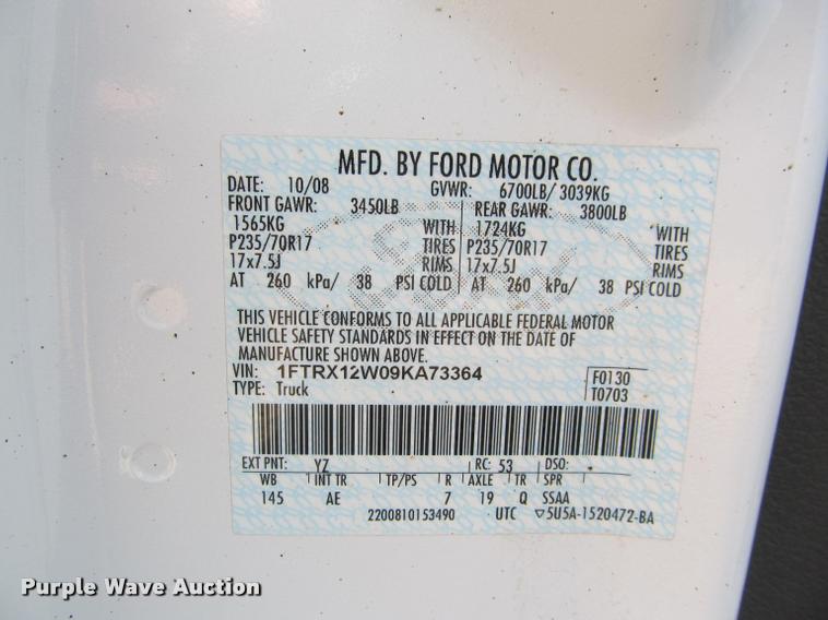 image for item K4975 2009 Ford F150 XL SuperCab pickup truck