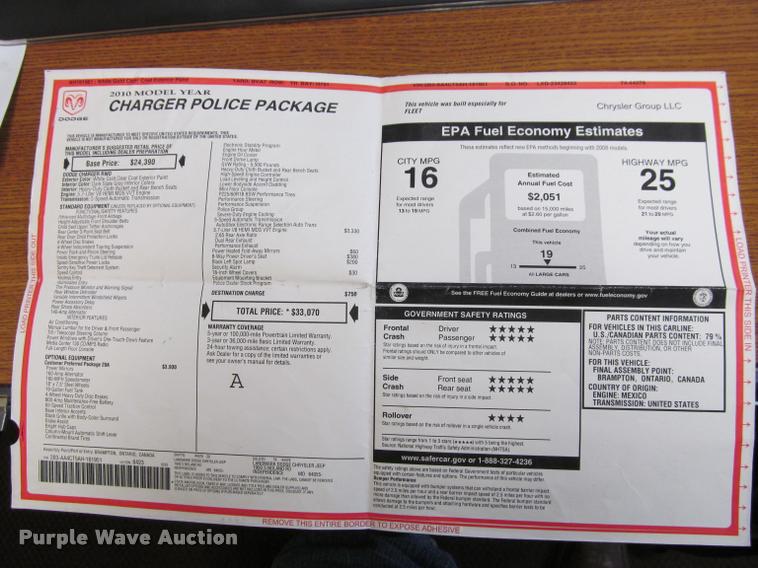 image for item K4990 2010 Dodge Charger