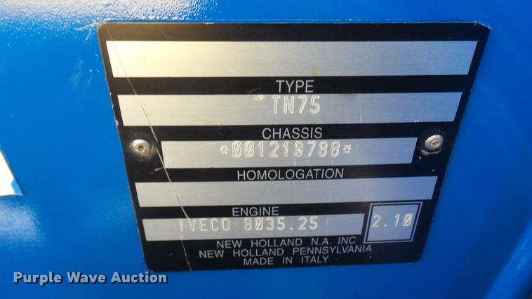 image for item DS9192 New Holland TN75 tractor with loader