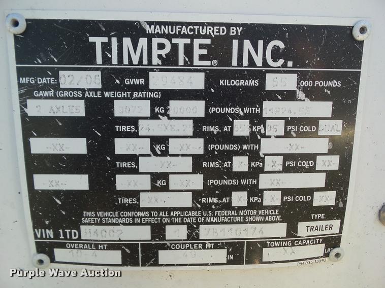 image for item CB9858 2007 Timpte double hopper grain trailer