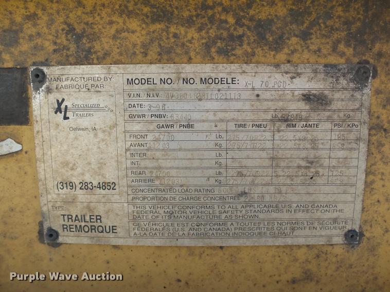 image for item DB0120 1996 XL Specialized XL70PGD double drop deck trailer