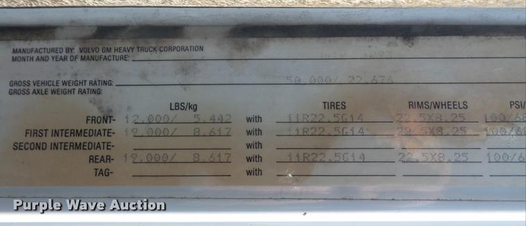 image for item DB0522 1994 Volvo WG semi truck