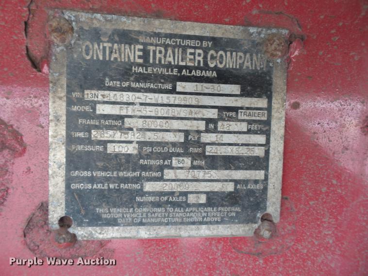 image for item J1570 1998 Fontaine flatbed trailer