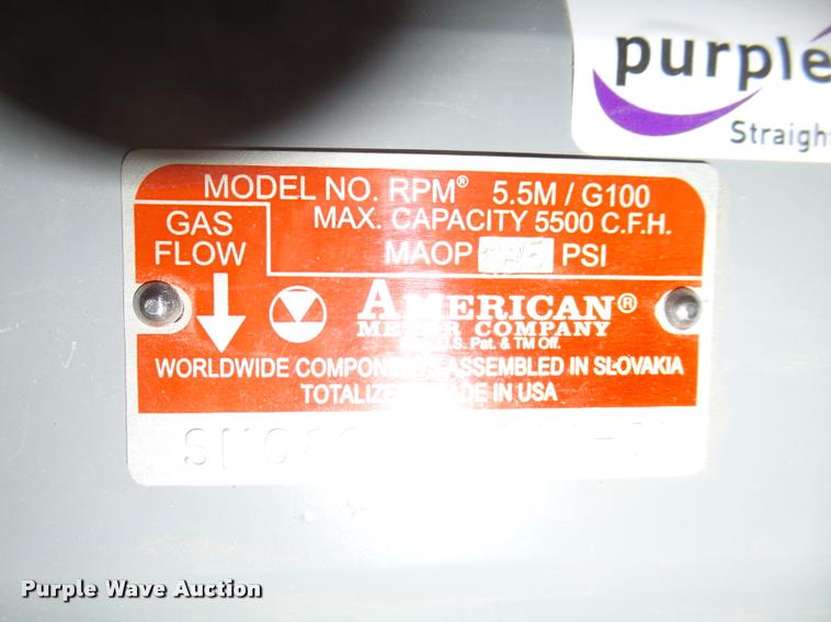 image for item AU9637 American Meter 5.5M/G100 rotary gas meter