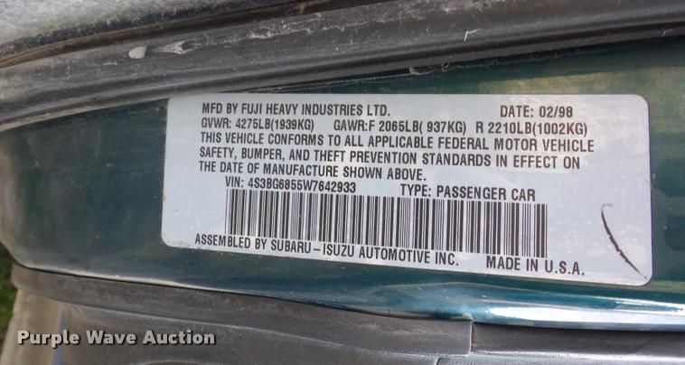 image for item BH9296 1998 Subaru Legacy Wagon Outback